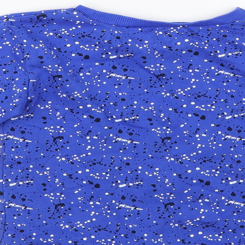 Dunnes Stores Boys Blue Geometric Cotton Pullover Sweatshirt Size 3-4 Years Pullover - The Boss