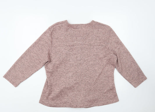 Gerard Womens Pink V-Neck Polyester Cardigan Jumper Size 16