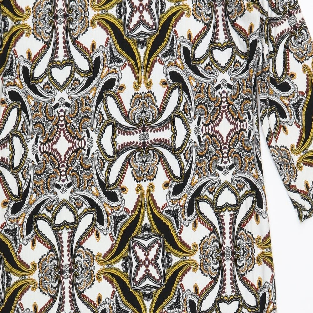 George Womens White Paisley Viscose Pencil Dress Size 12 Boat Neck Pullover