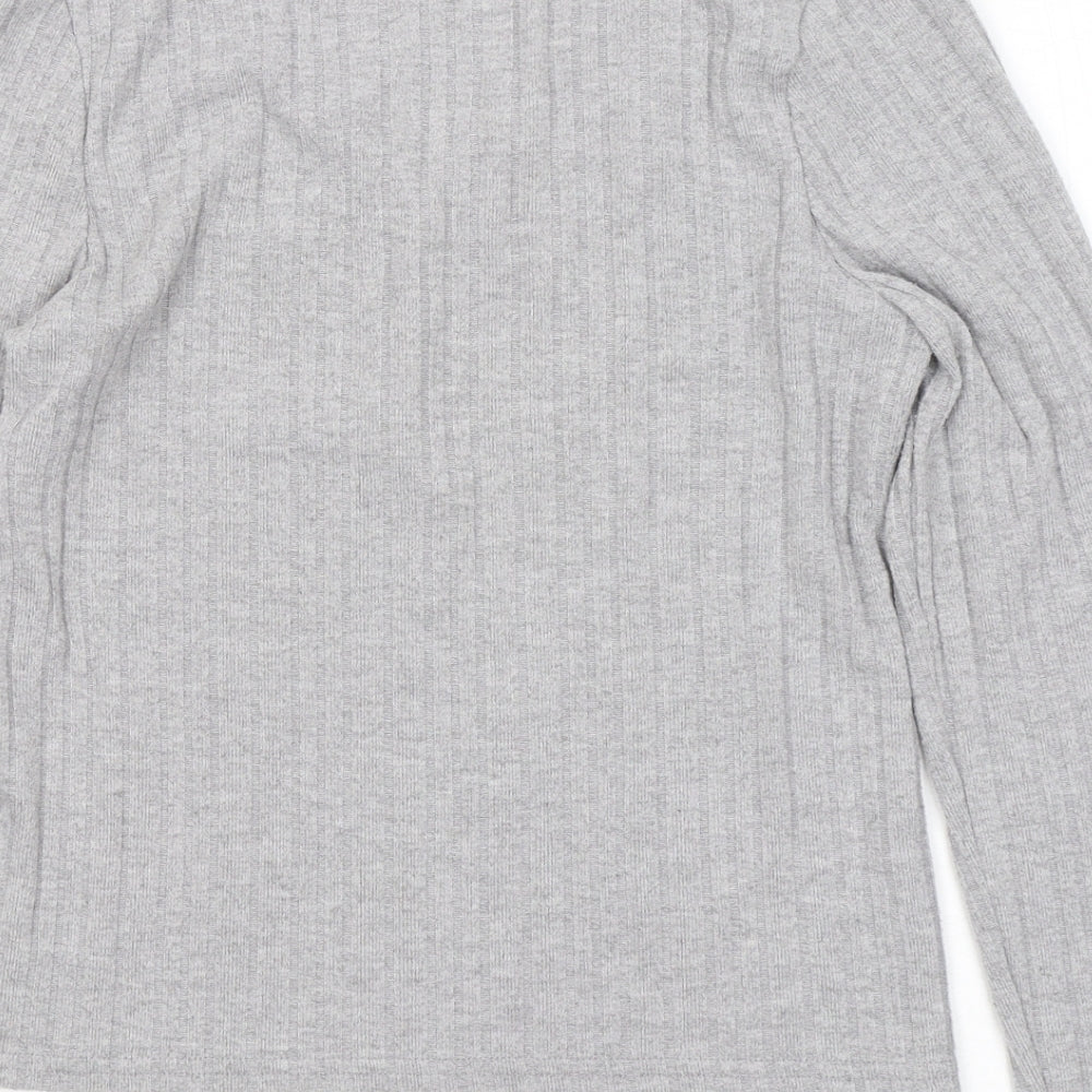 Primark Womens Grey V-Neck Polyester Pullover Jumper Size 10