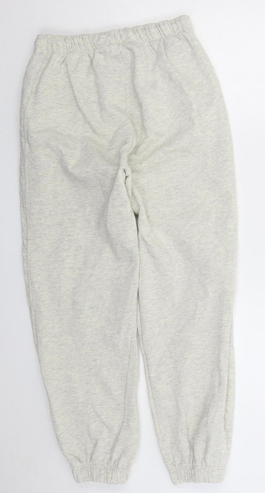 Topshop Womens Grey Cotton Sweat Shorts Size S L20 in Regular Drawstring