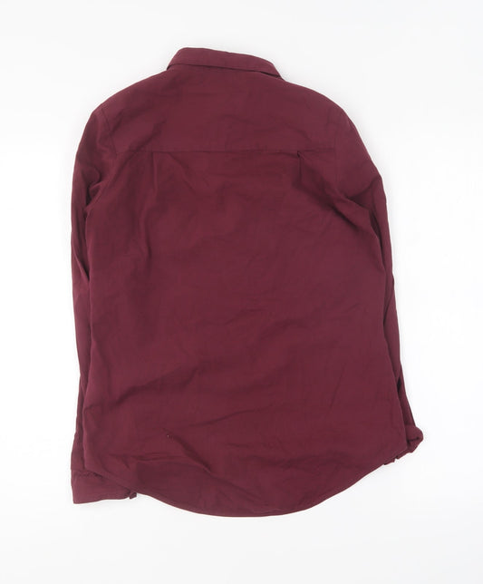 Womens UK Size 8 NEXT Purple Basic Button-Up