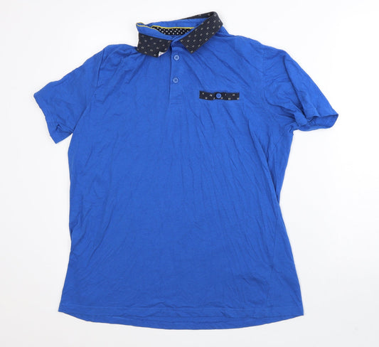 Womens UK Size L Easy Blue Basic Polo