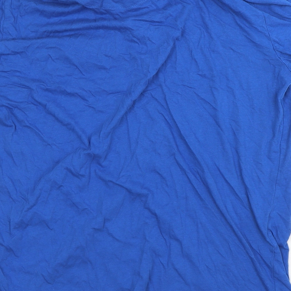 Womens UK Size L Easy Blue Basic Polo