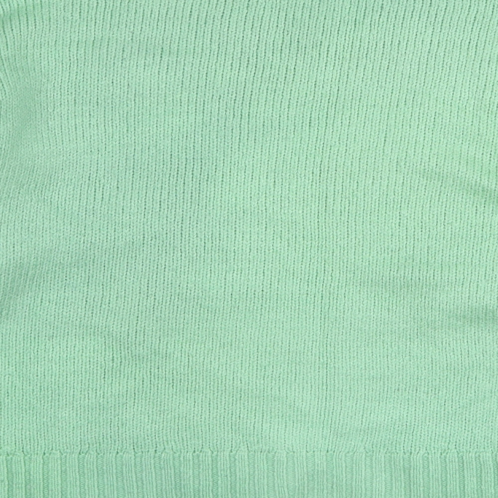 George Womens Green Round Neck Acrylic Pullover Jumper Size L