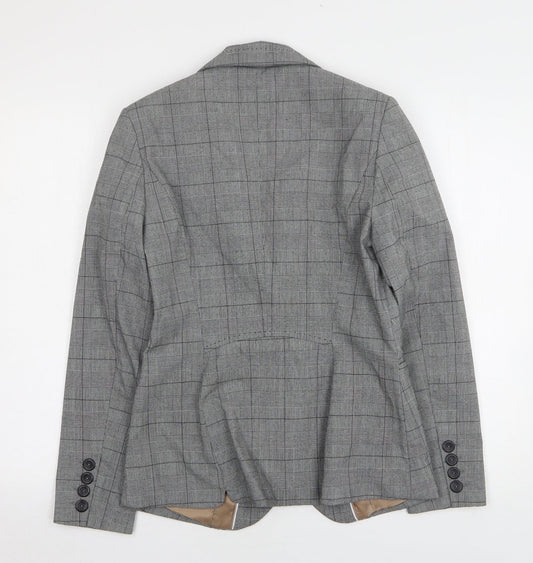 NEXT Womens Grey Houndstooth Polyester Jacket Suit Jacket Size 8