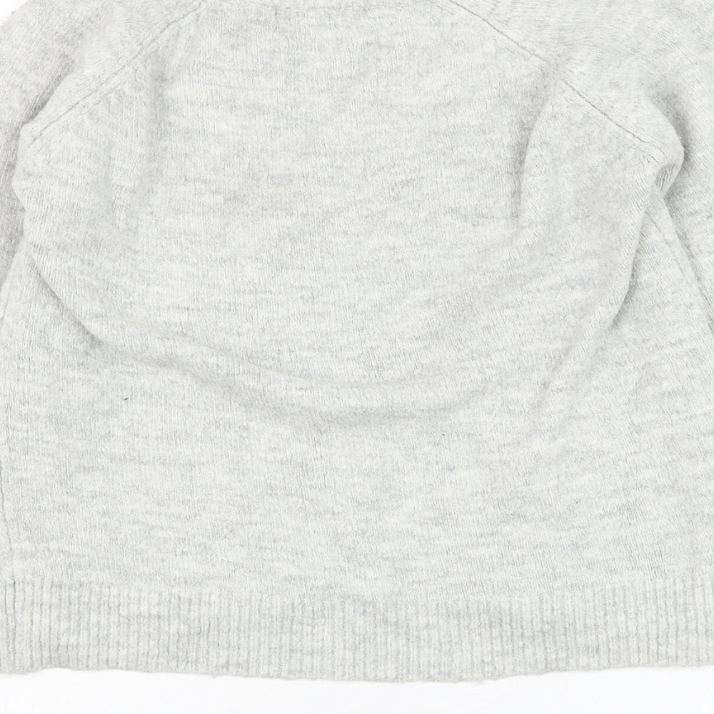 George Womens Grey Round Neck Acrylic Pullover Jumper Size XS
