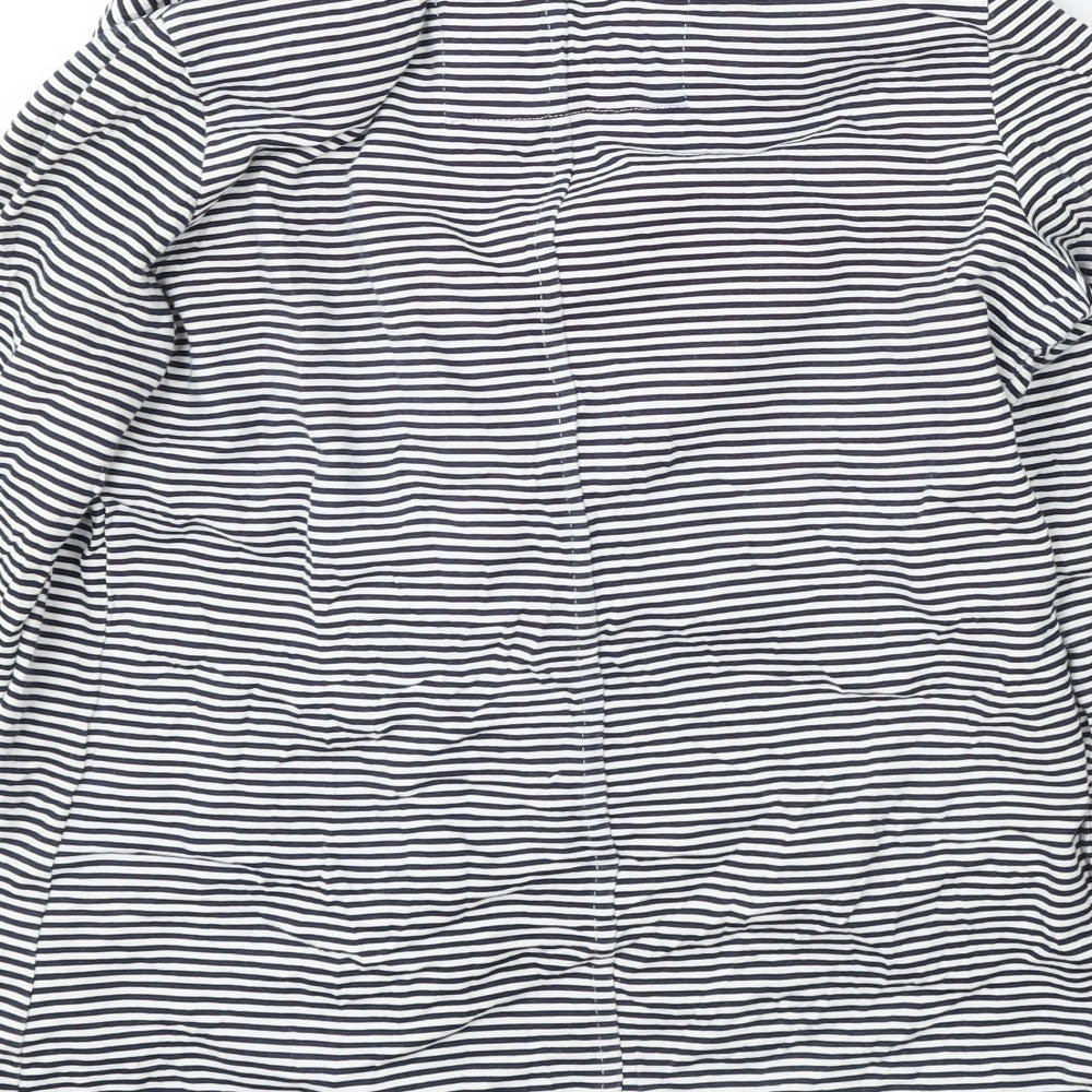 Denim Co Womens Multicoloured Striped Cotton Jacket Blazer Size 8