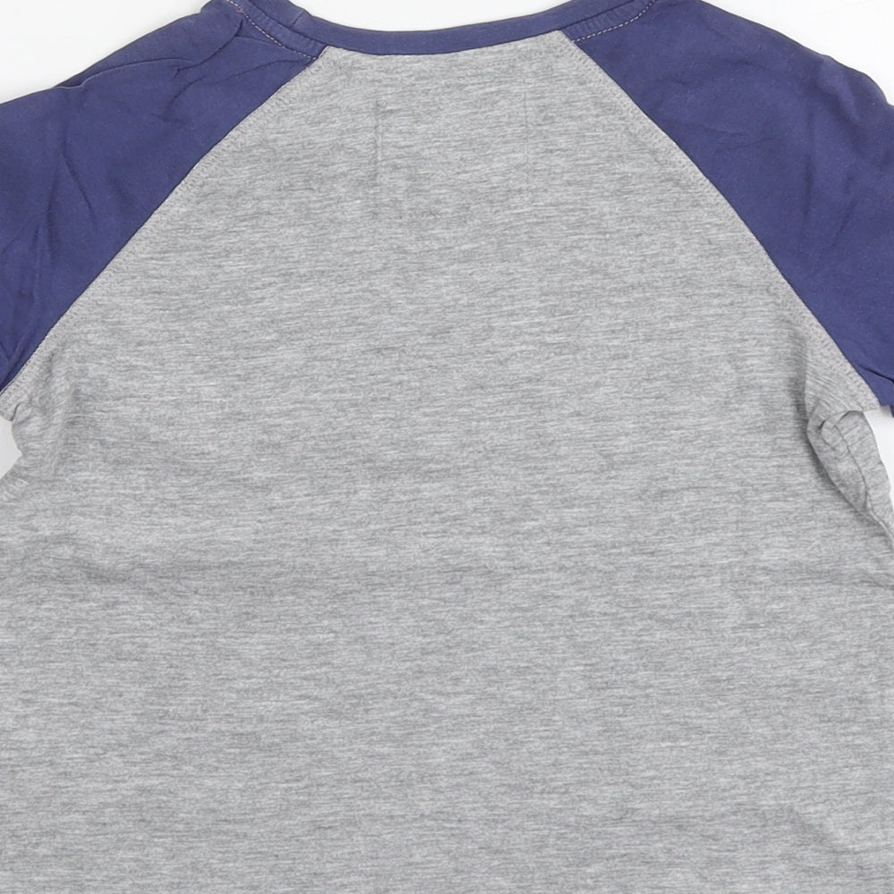 TU Boys Grey Geometric Cotton Basic T-Shirt Size 4 Years Round Neck