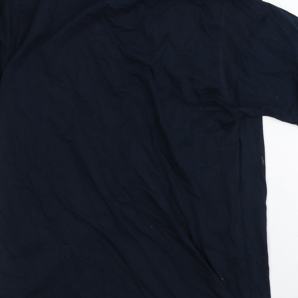 MDGolf Mens Blue Striped Polyester Polo Size M Collared