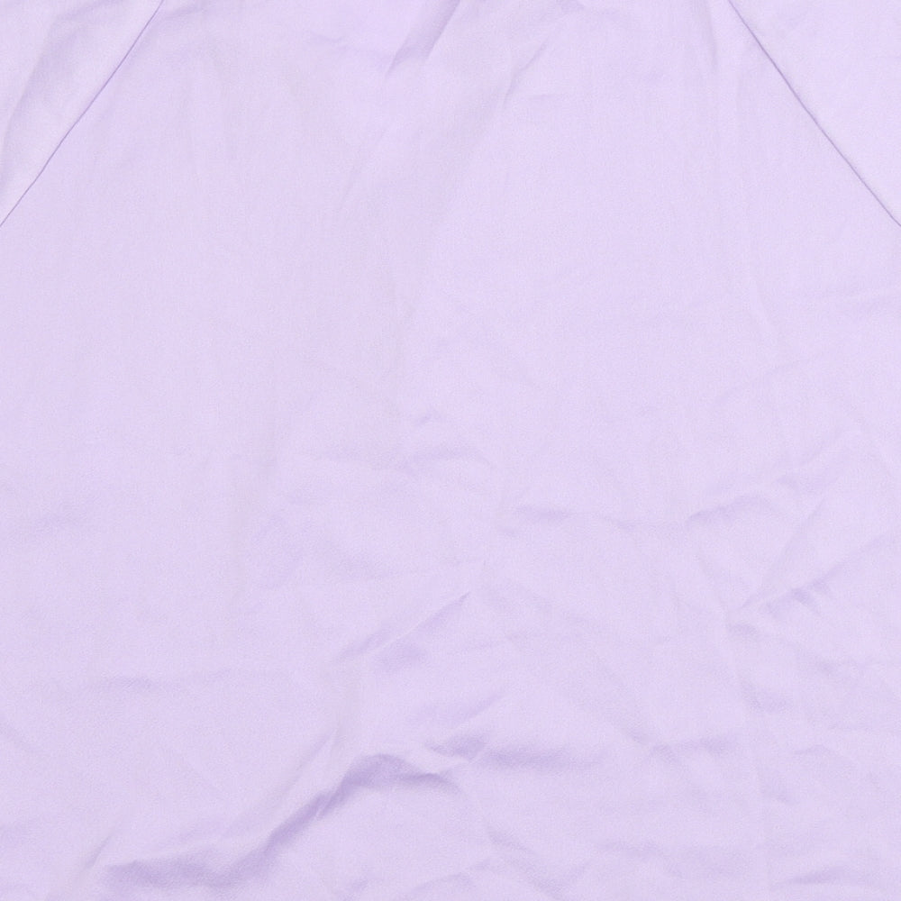 Womens UK Size 10 Gallery Purple Basic T-Shirt