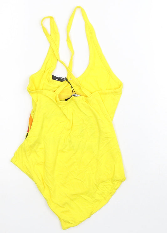 I SAW IT FIRST Womens Yellow Viscose Bodysuit One-Piece Size 8 - Sunshine