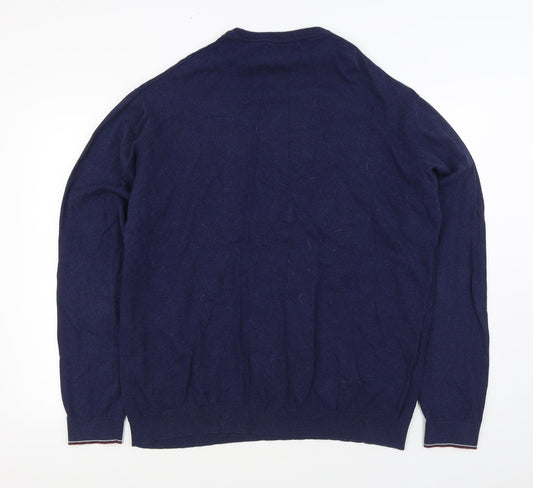Matalan Mens Blue Round Neck Cotton Pullover Jumper Size XL