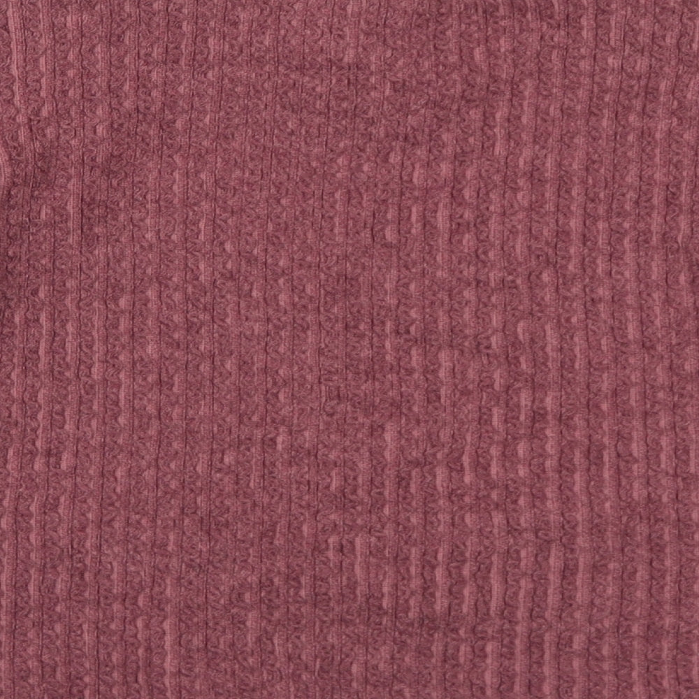 George Womens Purple Mock Neck Polyester Pullover Jumper Size 18