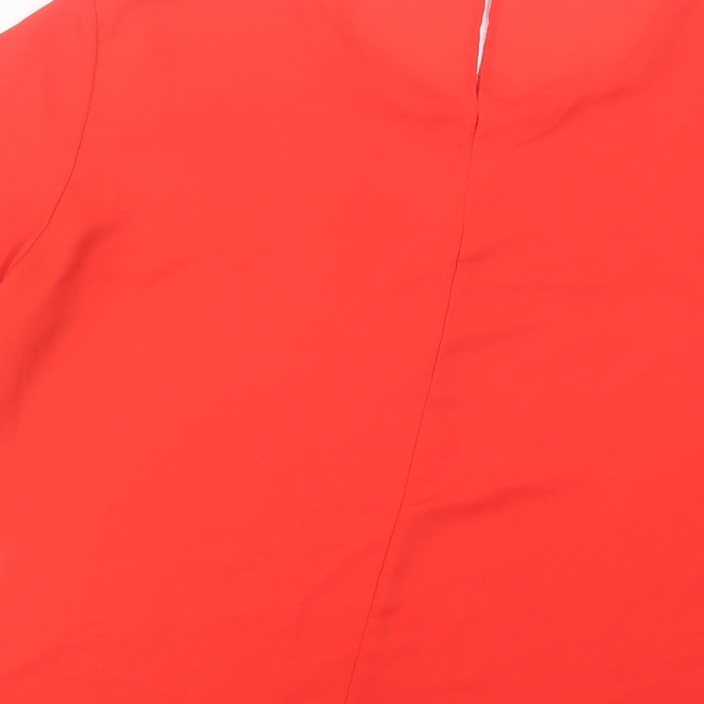 Atmosphere Womens Red Polyester Basic T-Shirt Size 14 Crew Neck