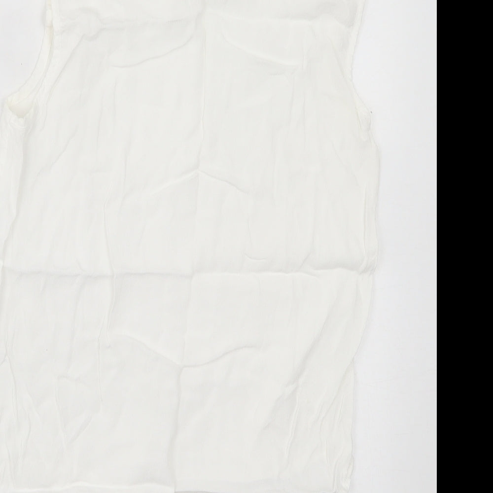 FOREVER 21 Womens White Polyester Basic Tank Size S Crew Neck