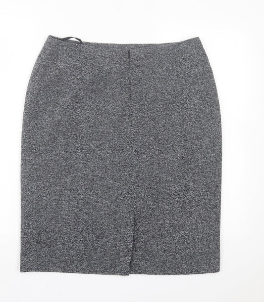 Principles Womens Grey Polyester A-Line Skirt Size 14 Zip