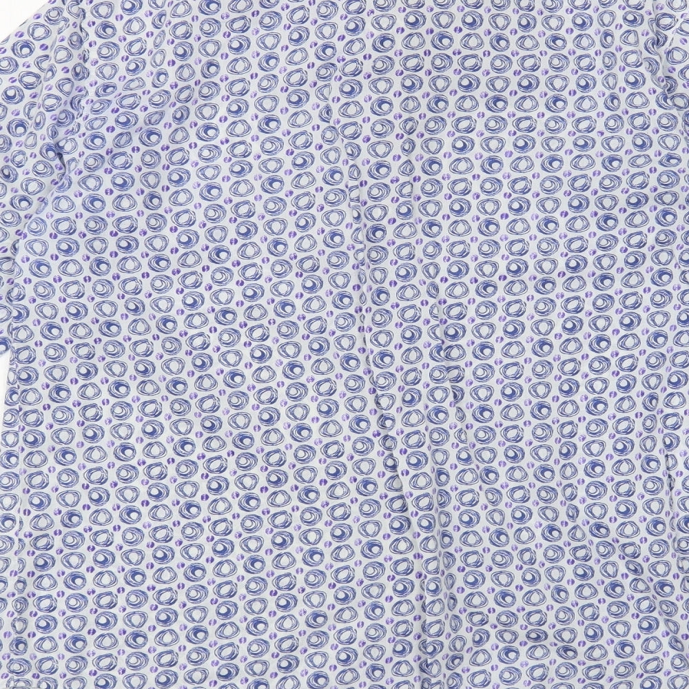 Womens UK Size M United Colors of Benetton Blue Basic Button-Up