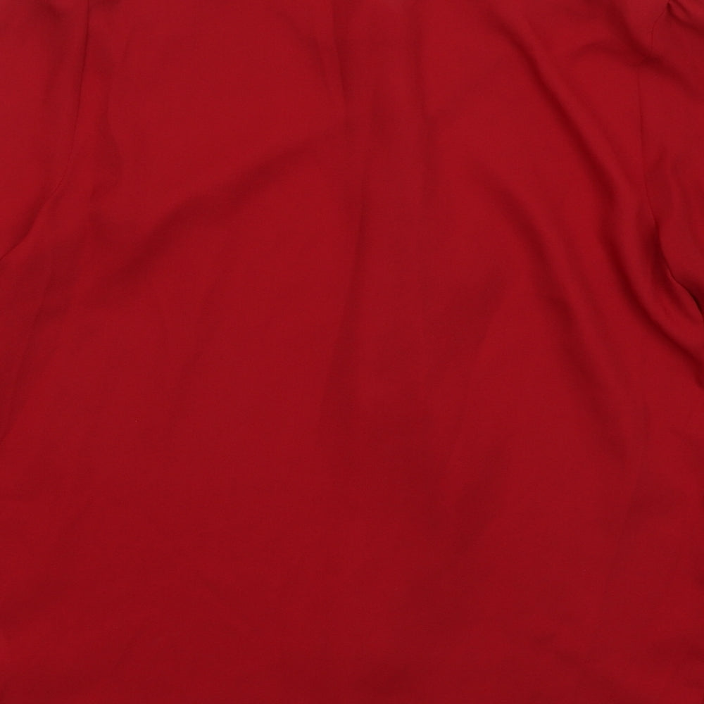 Womens UK Size 10 Peacocks Red Basic Blouse