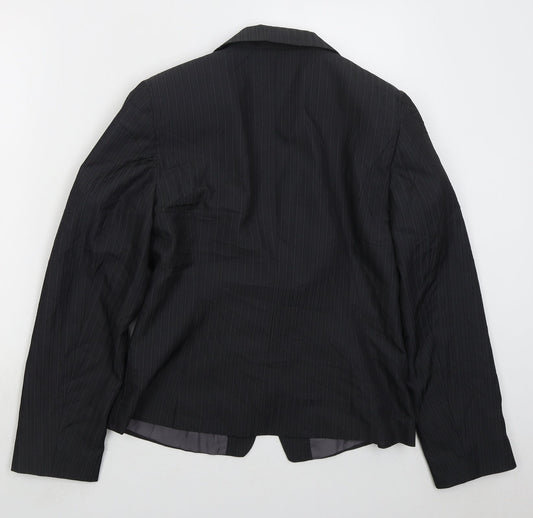 George Womens Grey Striped Polyester Jacket Suit Jacket Size 14