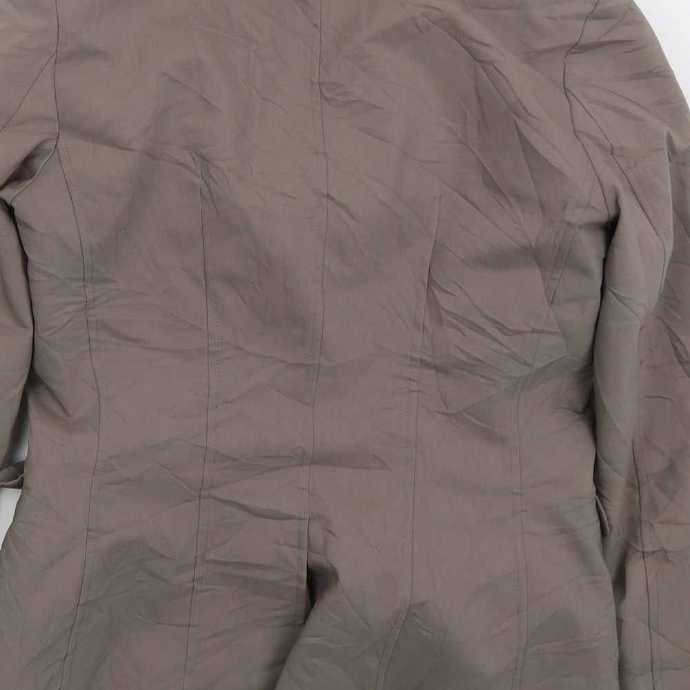H&M Womens Brown Cotton Jacket Suit Jacket Size 10