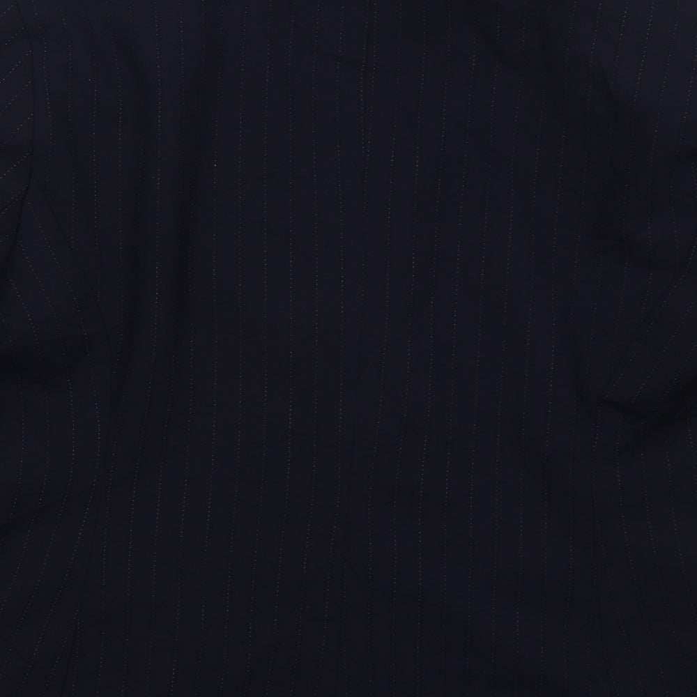 Klass Womens Blue Striped Polyester Jacket Suit Jacket Size 12