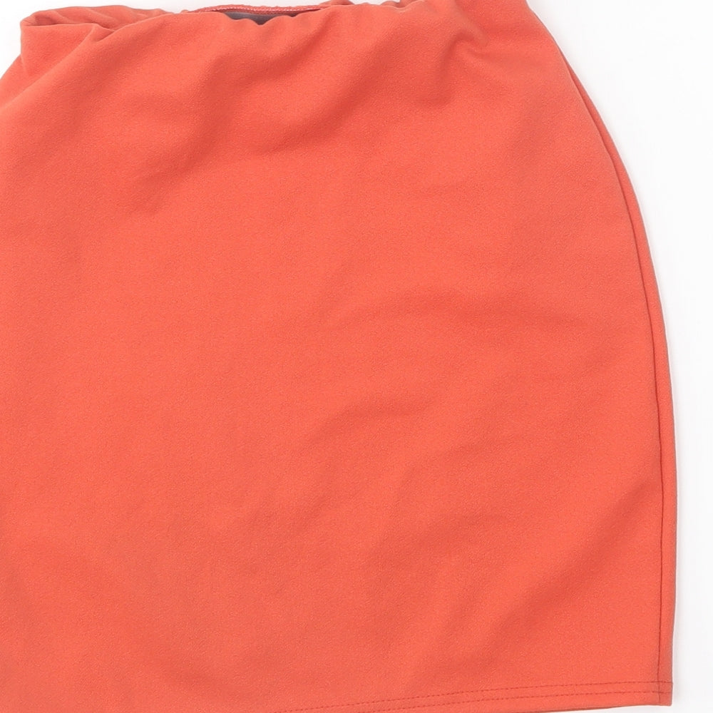 Boohoo Womens Orange Polyester Mini Skirt Size 6
