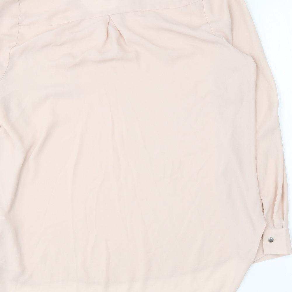 Papaya Womens Beige Polyester Basic Blouse Size 16 V-Neck