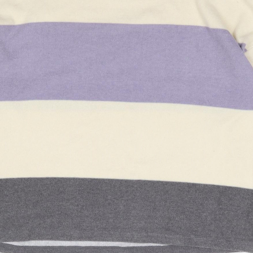 F&F Womens Multicoloured Round Neck Striped Polyester Pullover Jumper Size M