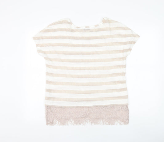 George Womens White Round Neck Viscose Pullover Jumper Size 12