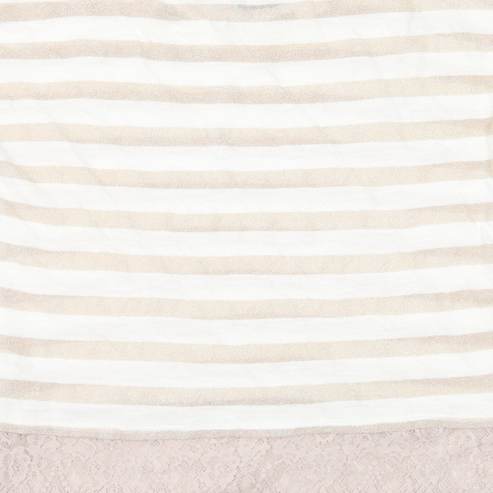 George Womens White Round Neck Viscose Pullover Jumper Size 12