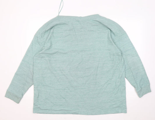 Womens UK Size XL Papaya Green Pullover Jumper