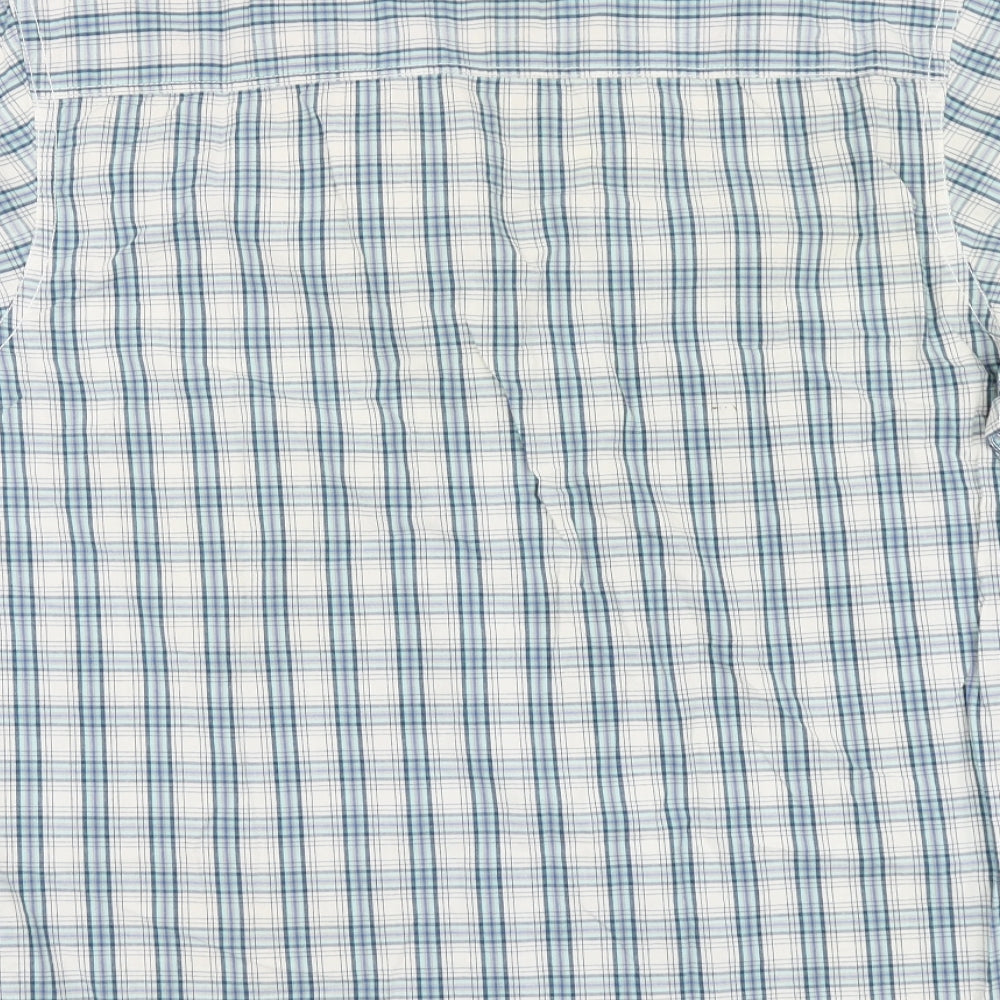 Mens UK Size XL Boston Crew Blue Button-Up Short Sleeve Casual Shirt