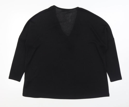 Womens UK Size M Gallery Black Basic Blouse
