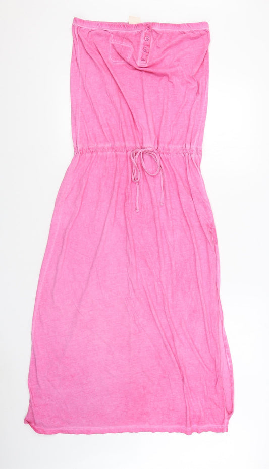 George Womens Pink 100% Cotton Maxi Size 12 Square Neck Pullover