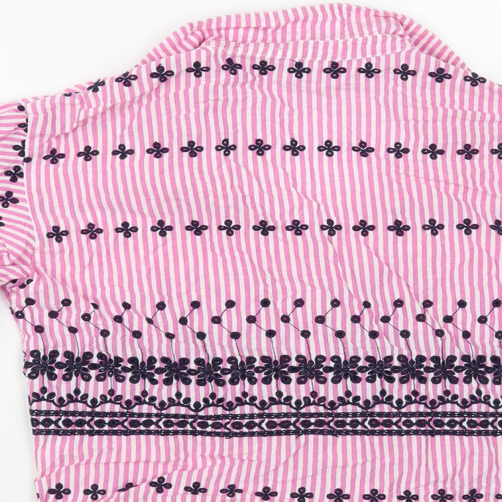 Womens UK Size 8 River Island Pink Cropped Button-Up