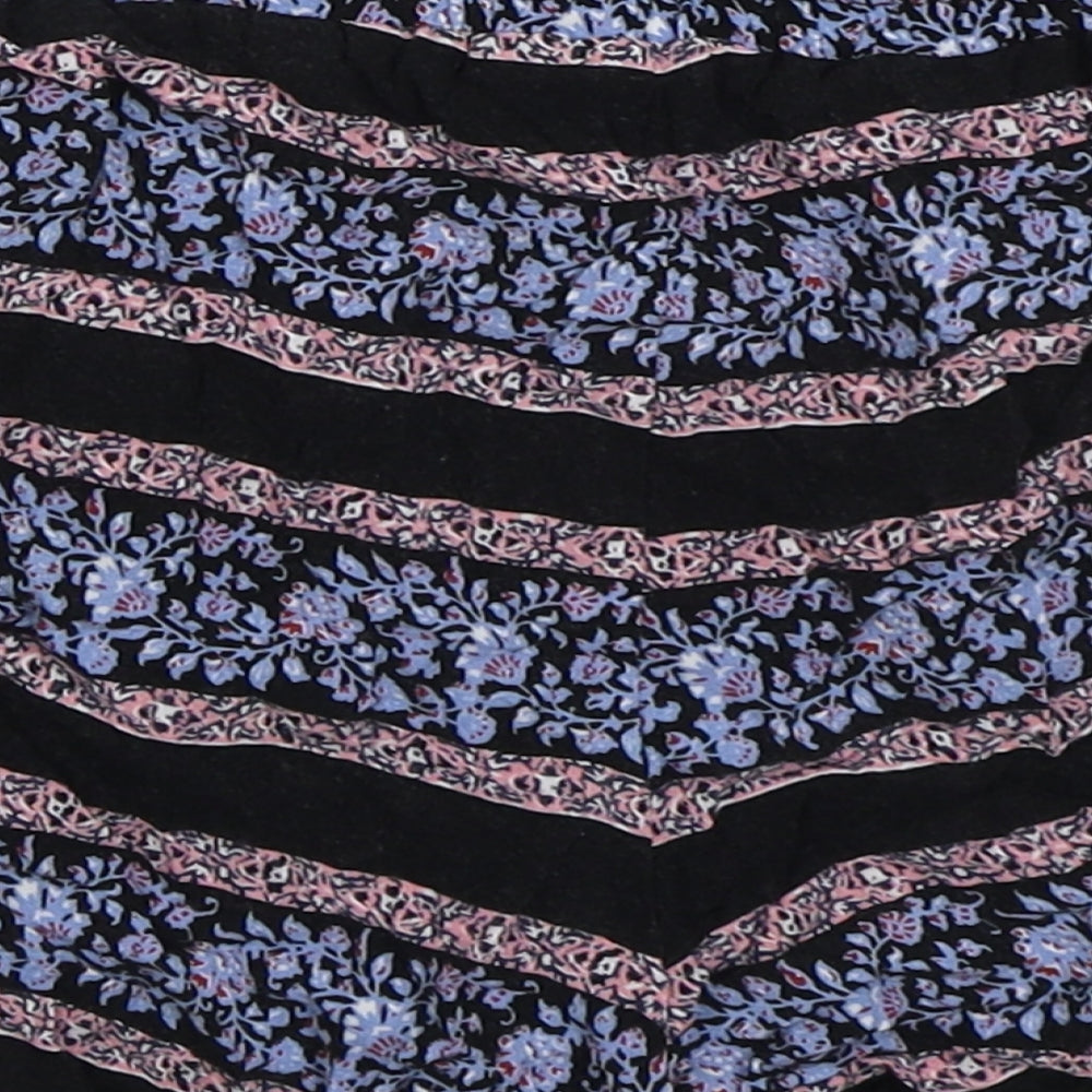 Atmosphere Womens Black Floral Viscose Mom Shorts Size 8 Regular