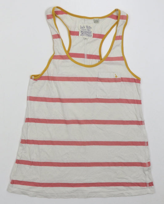 Womens UK Size 8 Jack Wills White Basic Tank