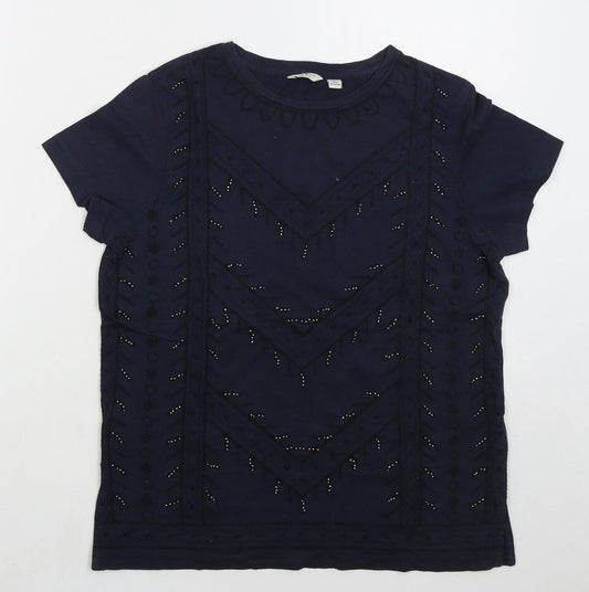 Womens UK Size 6 Jack Wills Blue Basic T-Shirt