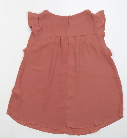 Womens UK Size 10 New Look Pink Basic Blouse