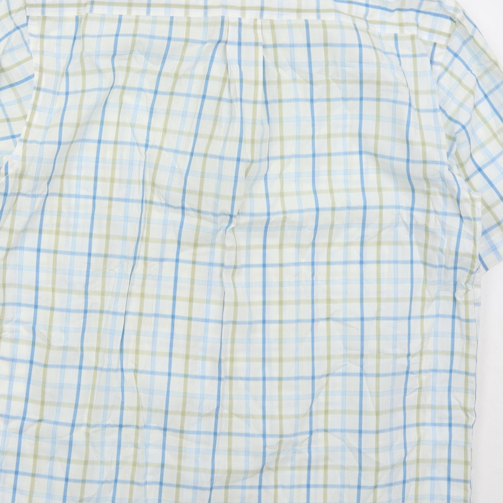Mens UK Size M Peter England Blue Button-Up Short Sleeve Casual Shirt
