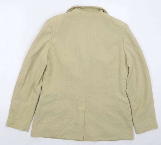 NEXT Womens Beige Striped Polyester Jacket Suit Jacket Size 14