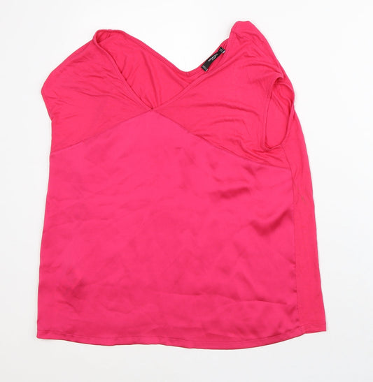 Womens UK Size L Mango Pink Basic Blouse