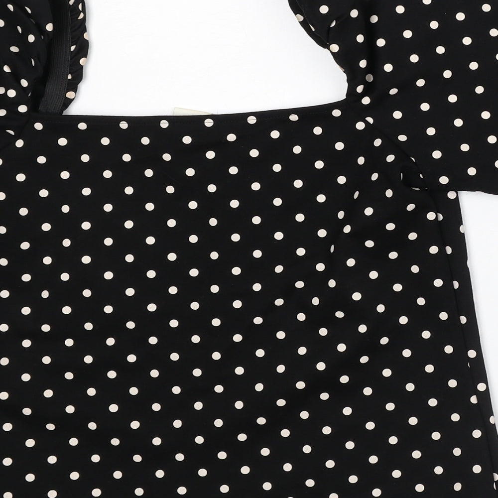 Womens UK Size S H&M Black Basic Blouse