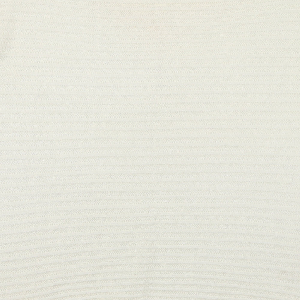 Womens UK Size L Sisley White Pullover Jumper