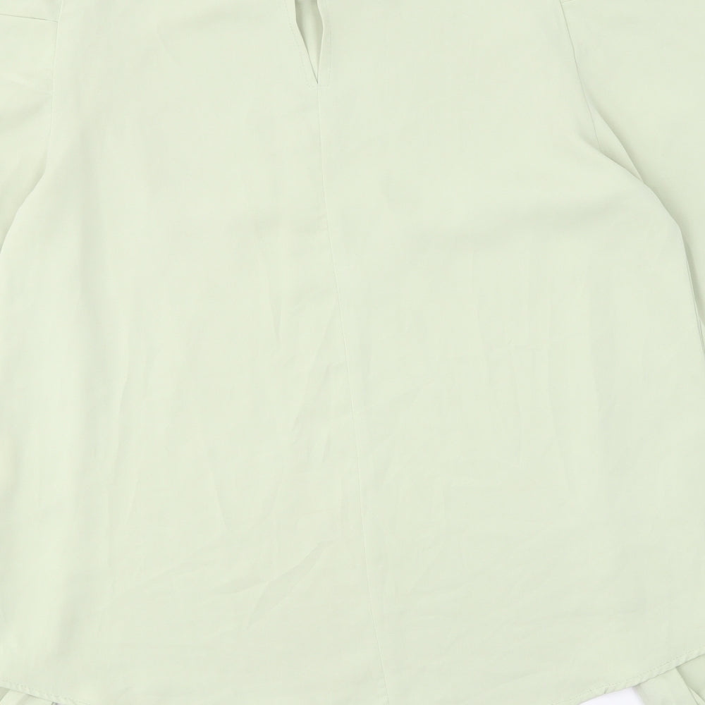 AX Paris Womens Green Polyester Basic Blouse Size 8 Round Neck