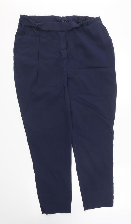 Womens UK Size 20 Boohoo Regular Fit Blue Trousers