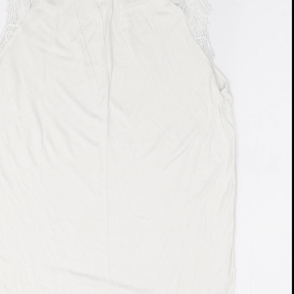 Womens UK Size M H&M Ivory Jersey Tank