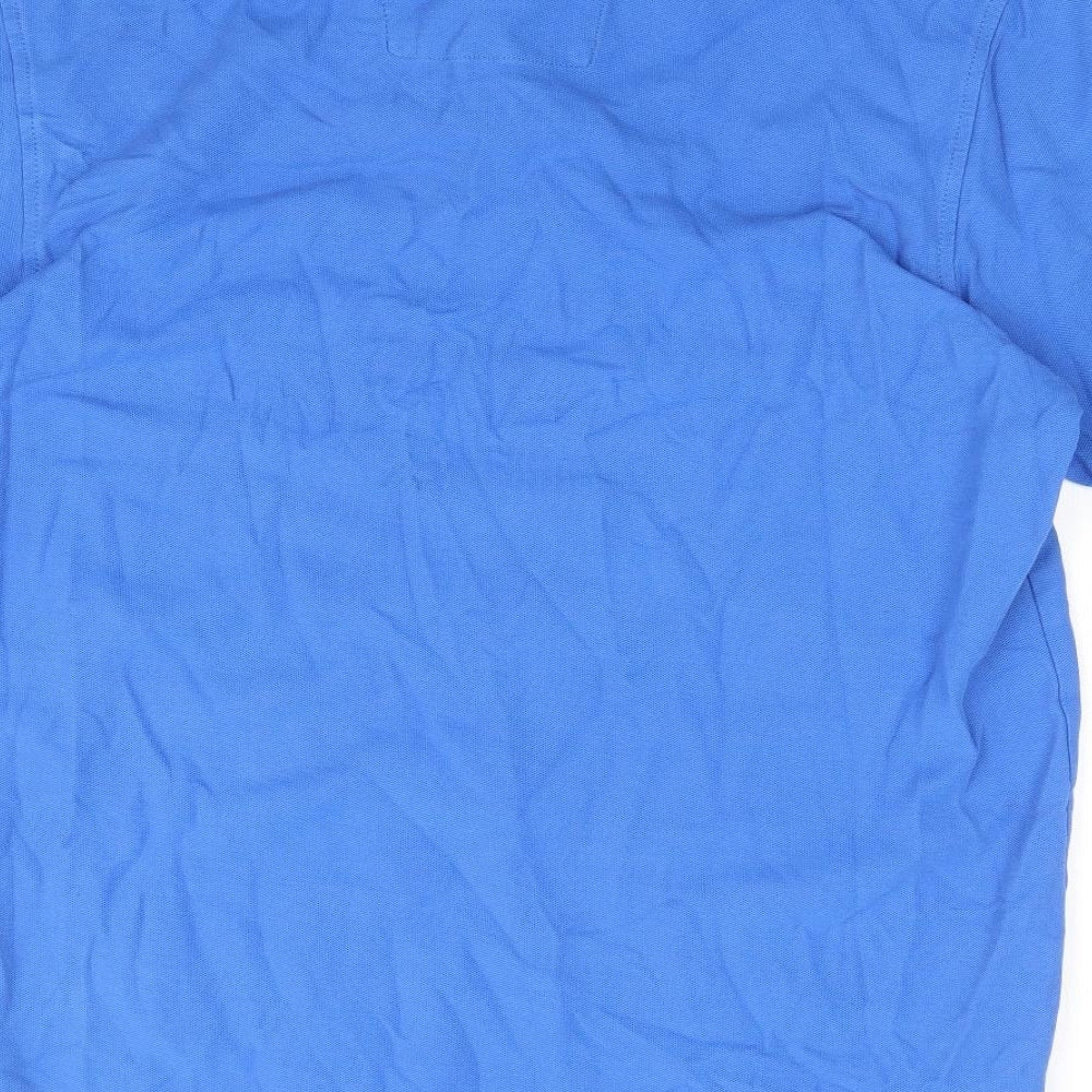 Modern Essentials Mens Blue Polyester Polo Size M Collared Pullover