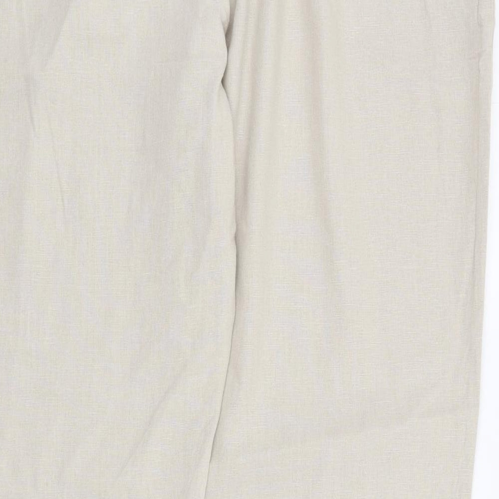George Womens Beige Polyester Trousers Size 40 L32 in Regular Zip